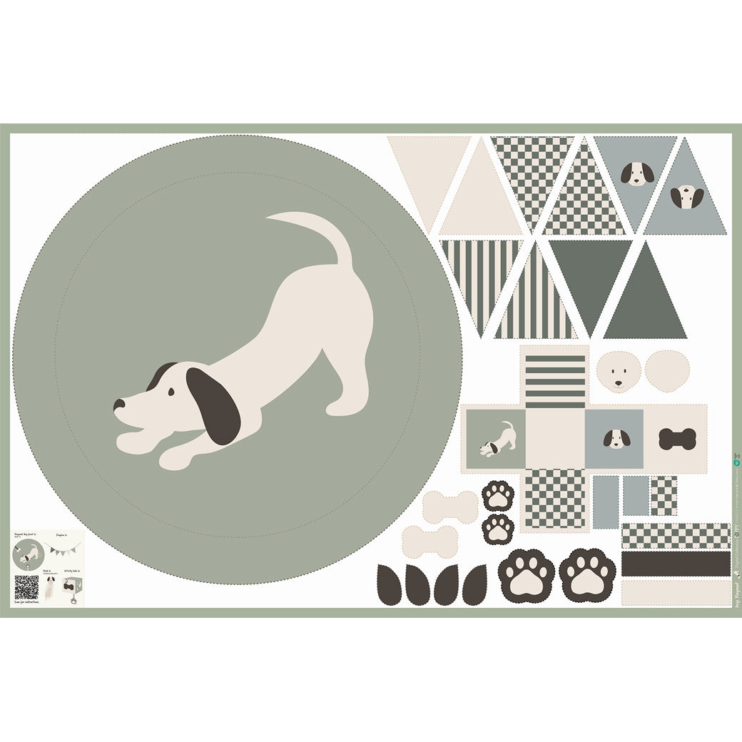 Dogs Playmat 100% Cotton Poplin Fabric Panel - Poppy Fabrics