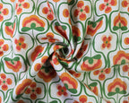 Little Johnny Retro Flower Power Sand 100% Cotton Fabric