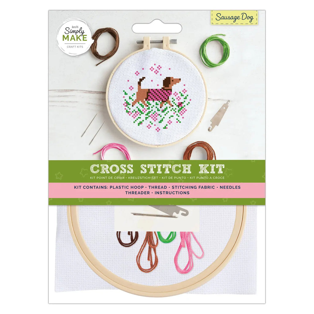 Cross Stitch Kit - Sausage Dog | Simply Make | DSM106152