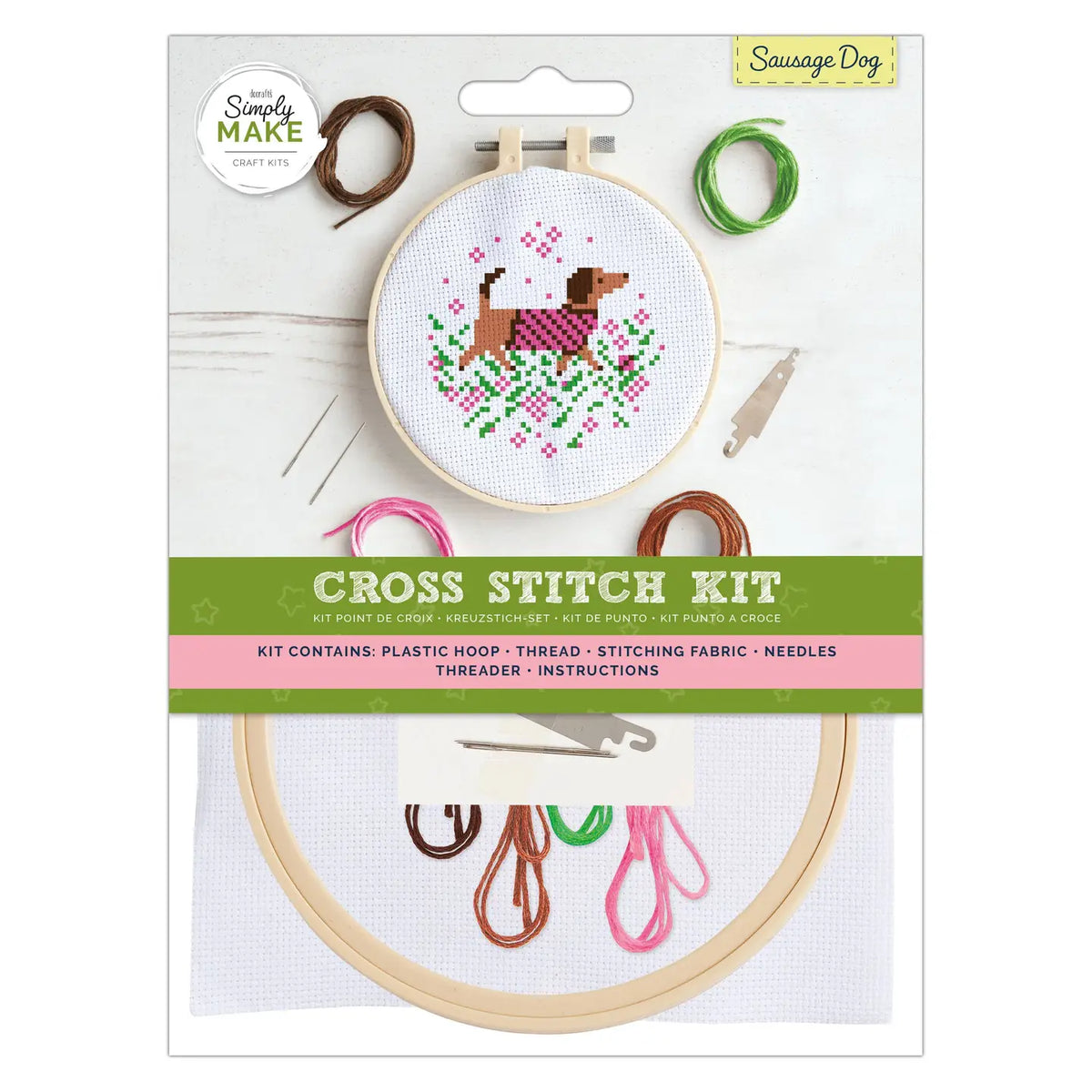 Cross Stitch Kit - Sausage Dog | Simply Make | DSM106152
