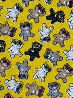 Yellow Teddies Polycotton Fabric | 110cm Wide | 80/20 Poly Cotton