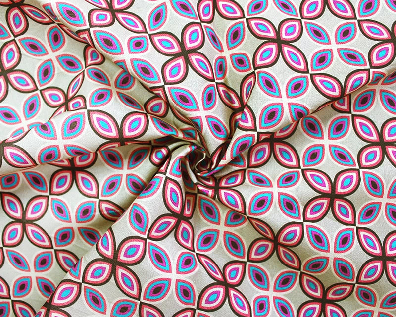 Little Johnny Digital Mosaic Beige 100% Cotton Fabric