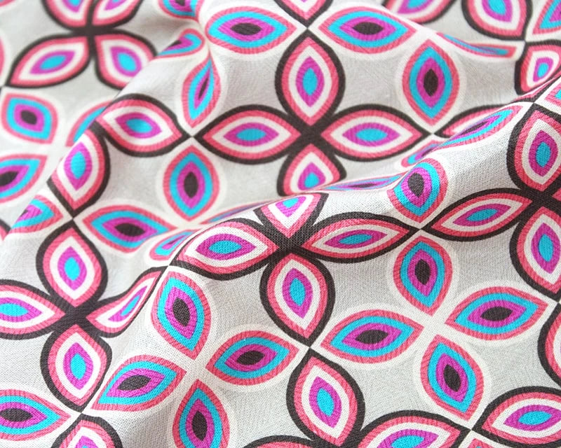 Little Johnny Digital Mosaic Beige 100% Cotton Fabric