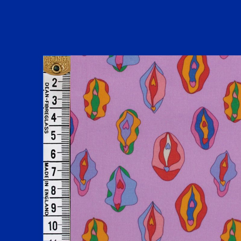 Little Johnny Digital Vajayjay Lilac 100% Cotton Fabric