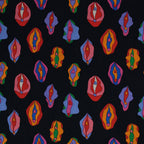 Little Johnny Digital Vajayjay Black 100% Cotton Fabric