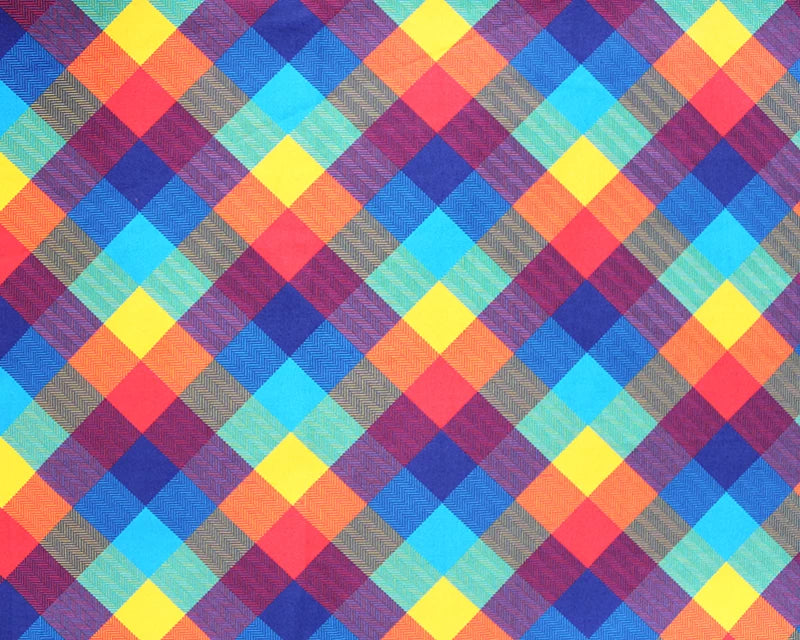 Little Johnny Digital Tartan Multicolour Cotton Poplin Fabric