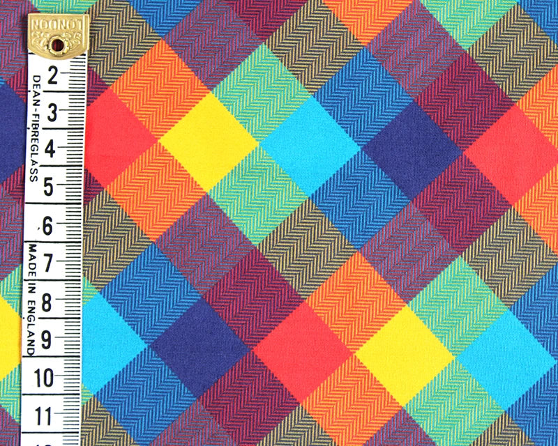 Little Johnny Digital Tartan Multicolour Cotton Poplin Fabric