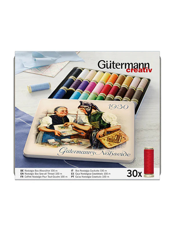 Gutermann Nostalgic Box Sew-All Thread – 30 x 100m Spools