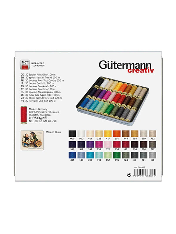 Gutermann Nostalgic Box Sew-All Thread – 30 x 100m Spools