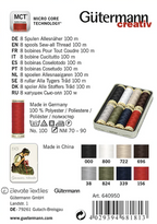 Gutermann Nostalgic Box Sew-All Thread Tin – 8 x 100m Spools Classic Colours