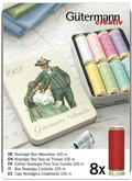 Gutermann Nostalgic Box Sew-All Thread Tin – 8 x 100m Spools Pastel Colours