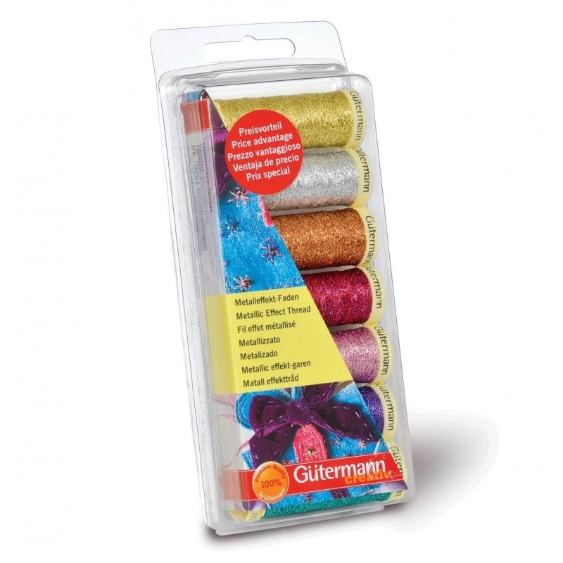 Gütermann Metallic Effect Thread – 7 x 50m Spools Value Pack