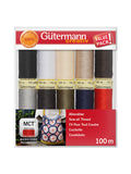 Gütermann Sew-All Thread | 10 x 100m Colour Pack – Combo 1 Basic