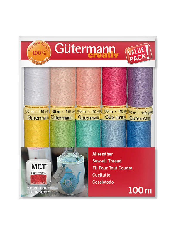 Gütermann Sew-All Thread | 10 x 100m Colour Pack – Combo 2 Pastel