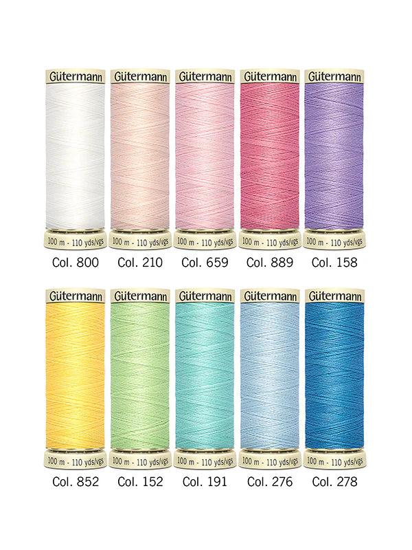 Gütermann Sew-All Thread | 10 x 100m Colour Pack – Combo 2 Pastel