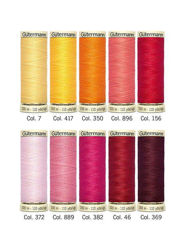 Gütermann Sew-All Thread | 10 x 100m Colour Pack – Combo 4 Red
