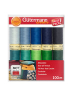 Gütermann Sew-All Thread | 10 x 100m Colour Pack – Combo 5 Blue