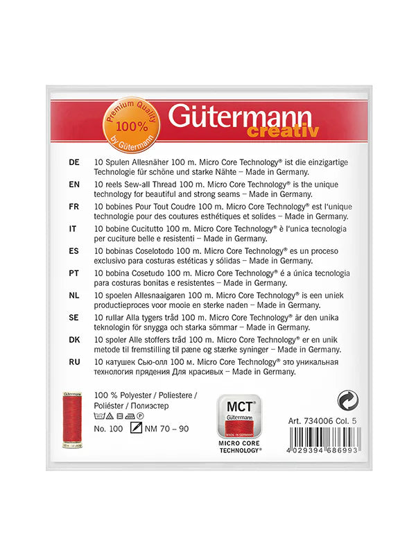 Gütermann Sew-All Thread | 10 x 100m Colour Pack – Combo 5 Blue