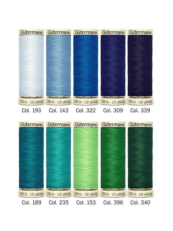 Gütermann Sew-All Thread | 10 x 100m Colour Pack – Combo 5 Blue