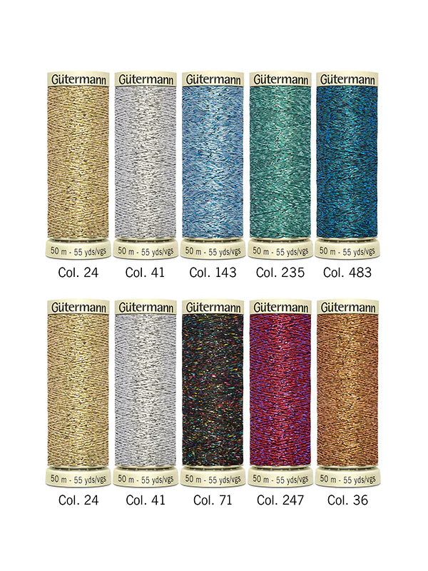Gütermann Metallic Effect Thread W 331 – 10 x 50m Spools