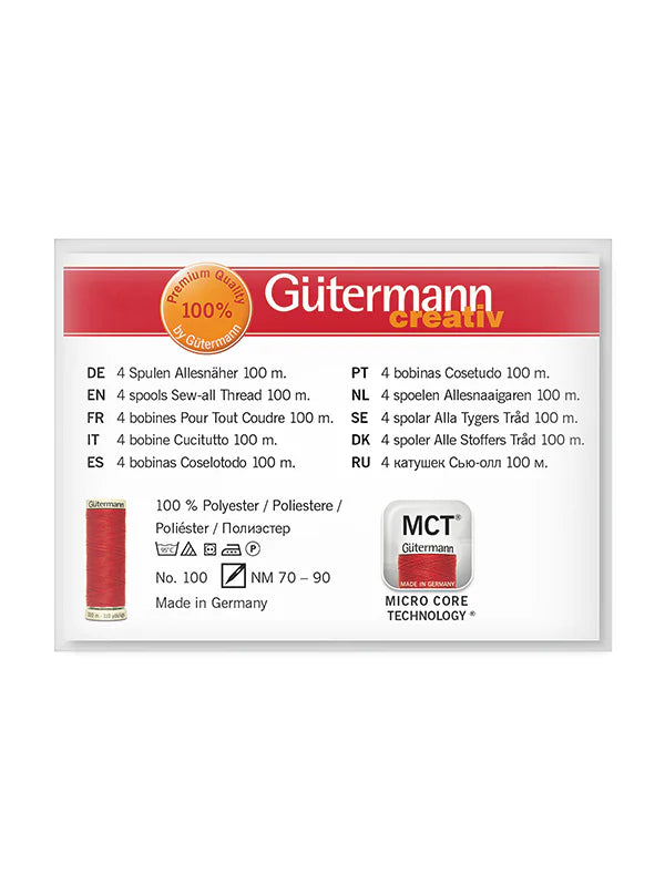 Gütermann Sew-All Thread NEON – 4 x 100m Spools