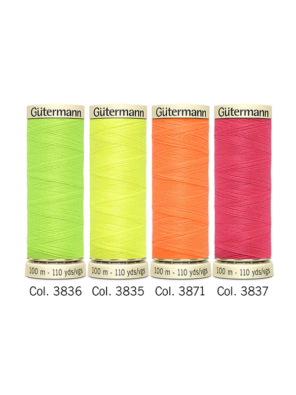 Gütermann Sew-All Thread NEON – 4 x 100m Spools