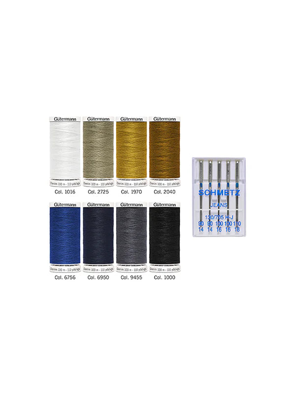 Gutermann Denim Sewing Thread Set with Jeans Needles