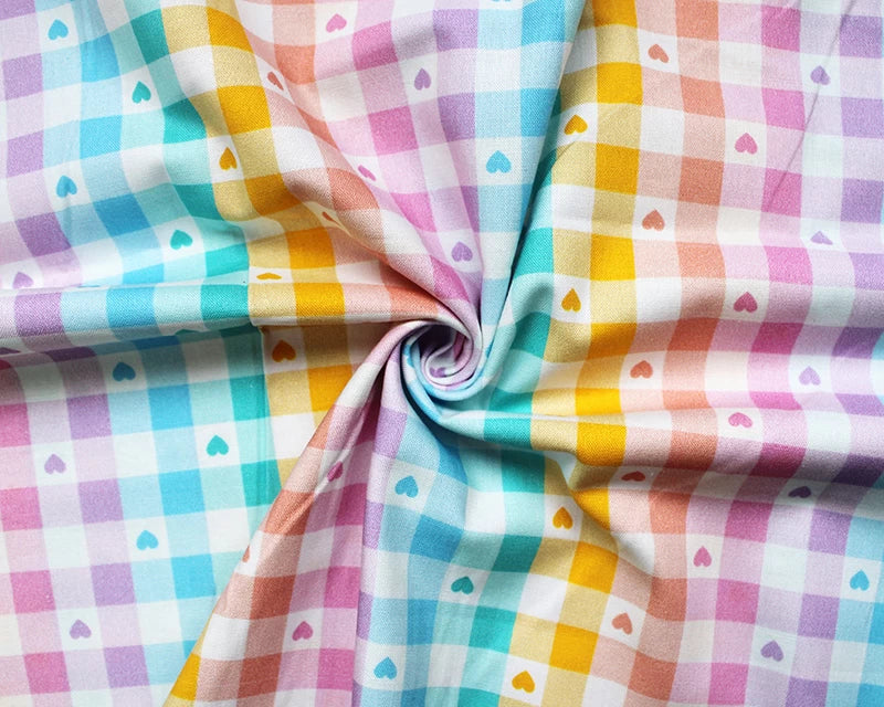 Little Johnny Love Check Premium Cotton Fabric