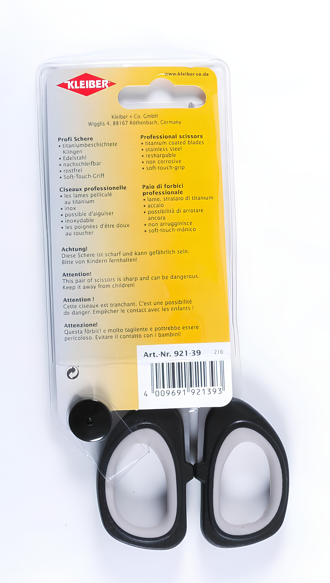Kleiber Professional Titanium Soft Touch Scissors 175mm (6¾") – 92139