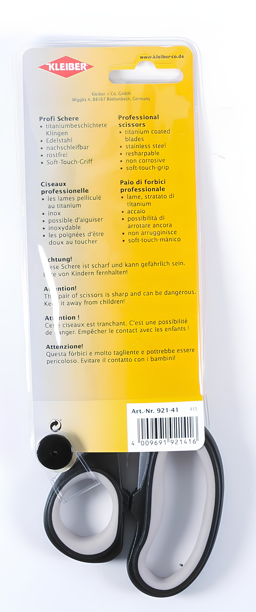 Kleiber Professional Soft Touch Titanium Scissors 230mm (9") – 92141