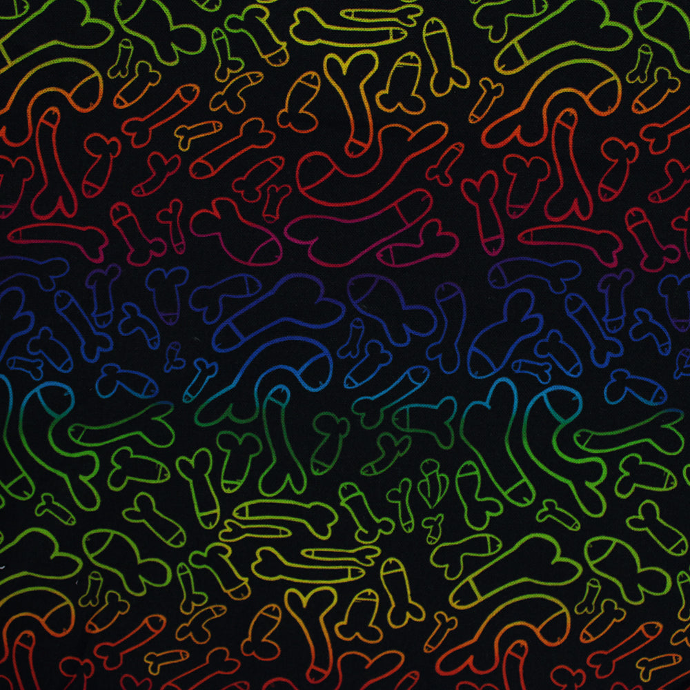 Little Johnny Cockadoodle Black 100% Cotton Fabric