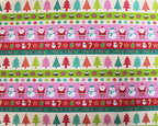 Little Johnny Christmas Stripes Multicolour 100% Cotton Fabric