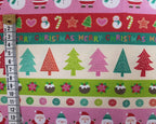 Little Johnny Christmas Stripes Multicolour 100% Cotton Fabric