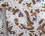 Little Johnny Retro Boo Ghost Off White 100% Cotton Fabric