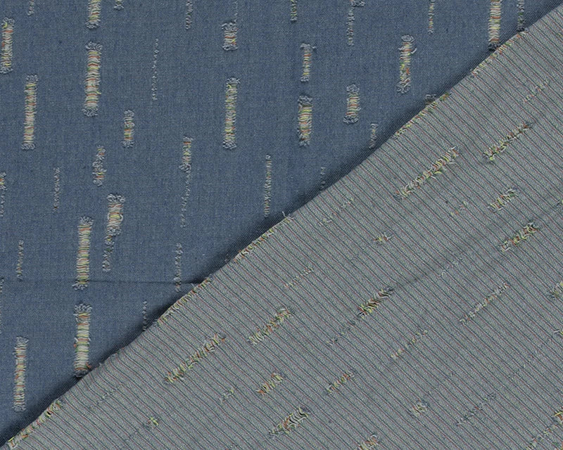 Abstract Ripped Denim Fabric