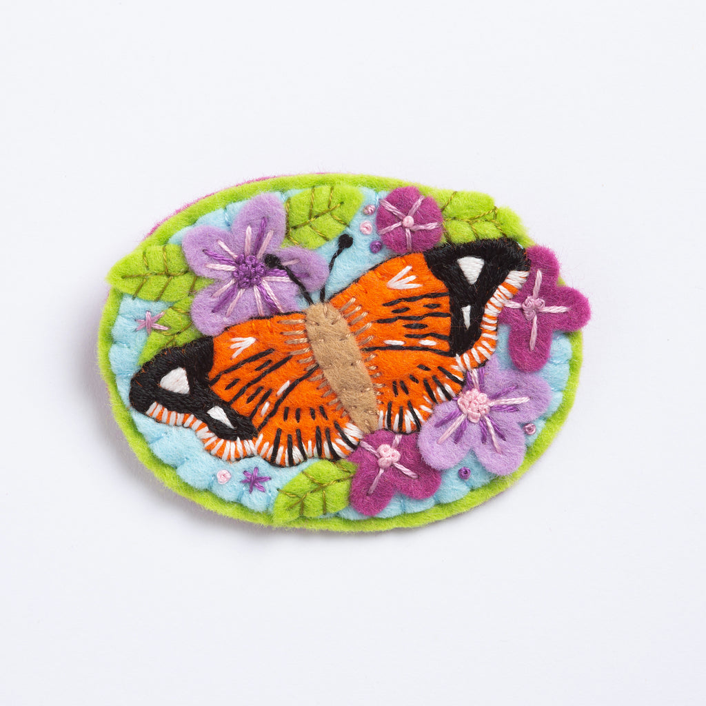 Hawthorn Handmade Butterfly Felt Craft Brooch Kit for Beginners