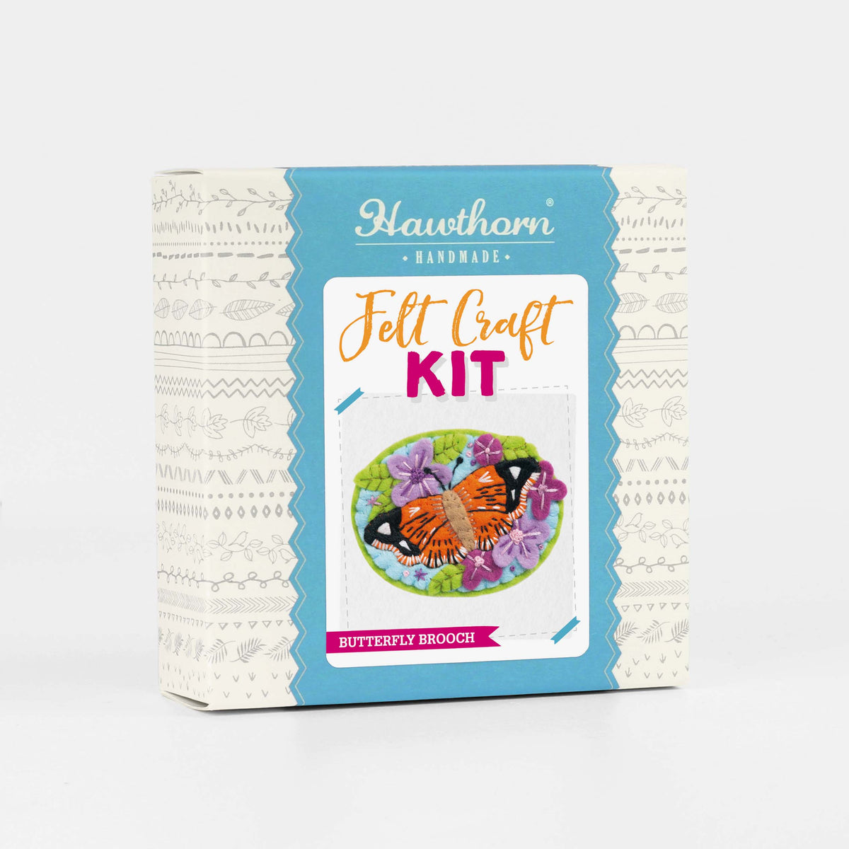 Hawthorn Handmade Butterfly Felt Craft Brooch Kit for Beginners