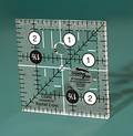 Creative Grids CGR2 Square Non Slip Quilting Ruler 2½ x 2½ inch