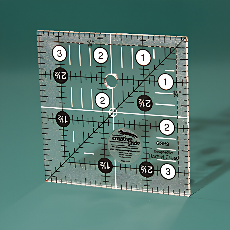 Creative Grids CGR3 Non-Slip Square Quilting Ruler 3½ x 3½ inch
