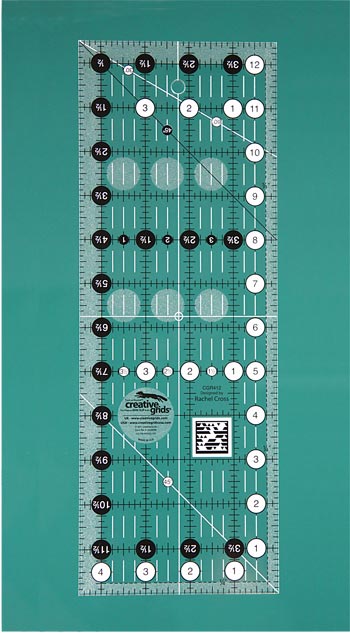 Creative Grids CGR412 Non-Slip 4½" x 12½" Quilting Ruler