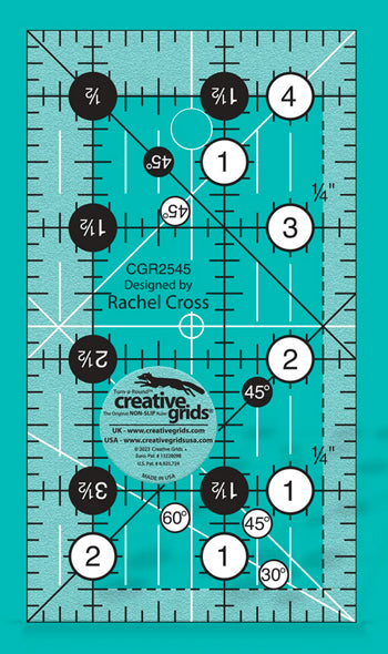 Creative Grids CGR2545 Non-Slip Quilting Ruler 2½ x 4½ inch