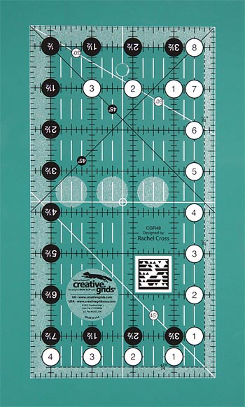 Creative Grids CGR48 Non-Slip 4½" x 8½" Quilting Ruler