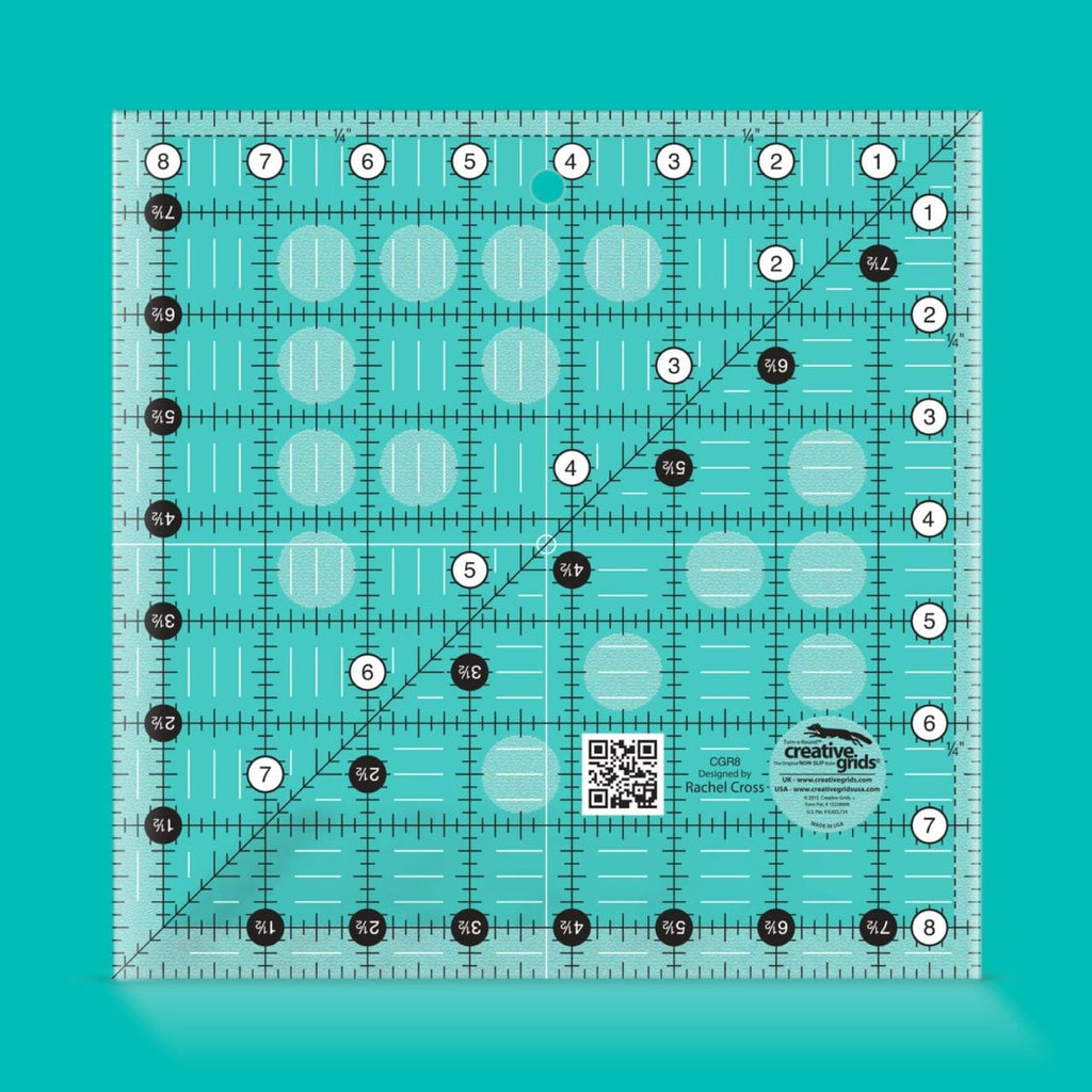 Creative Grids CGR8 Non-Slip Square Quilting Ruler 8½ x 8½ inch