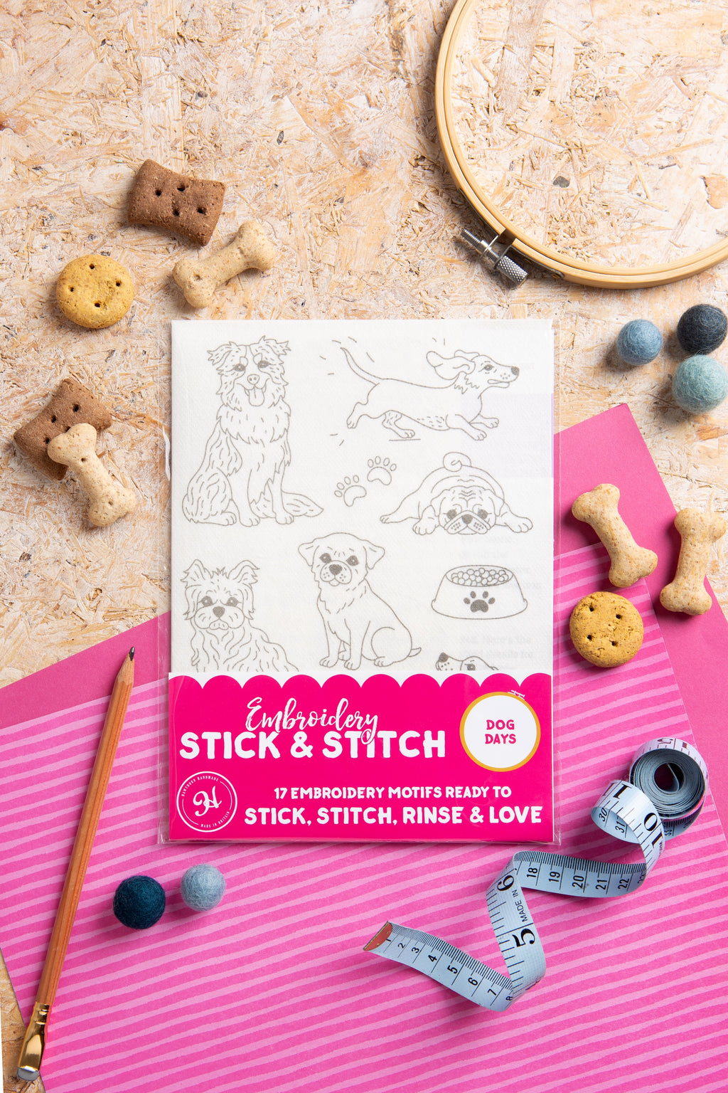 Hawthorn Handmade Dog Days Stick & Stitch Embroidery Pack