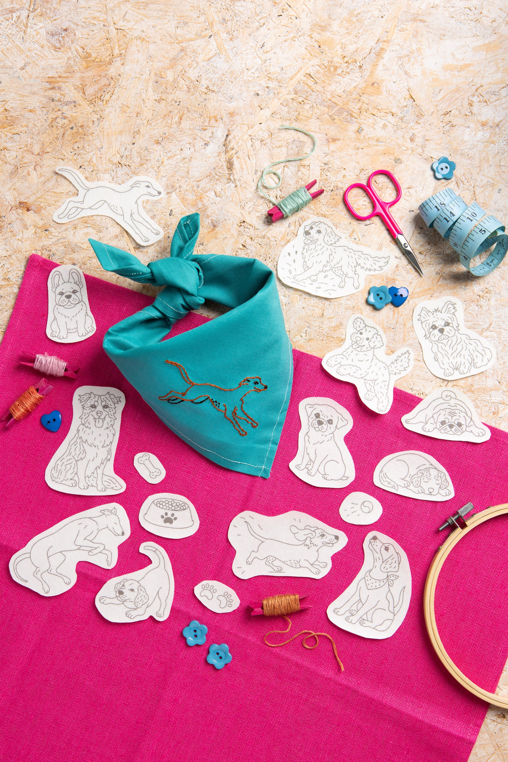 Hawthorn Handmade Dog Days Stick & Stitch Embroidery Pack