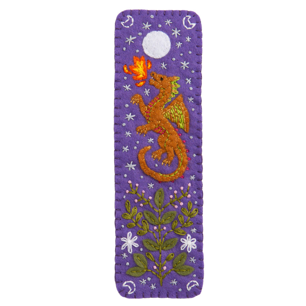 Hawthorn Handmade Dragon Bookmark Felt Craft Kit for Beginners