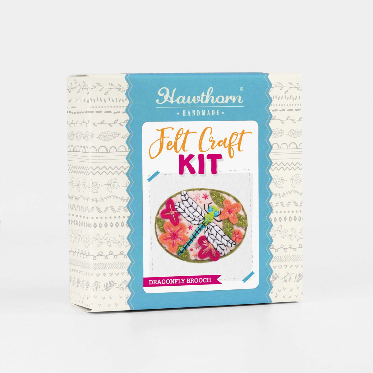 Hawthorn Handmade Dragonfly Felt Craft Brooch Kit for Beginners