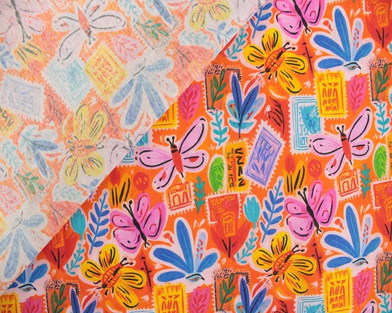 Empee Studio Postcard Garden 100% Cotton Fabric