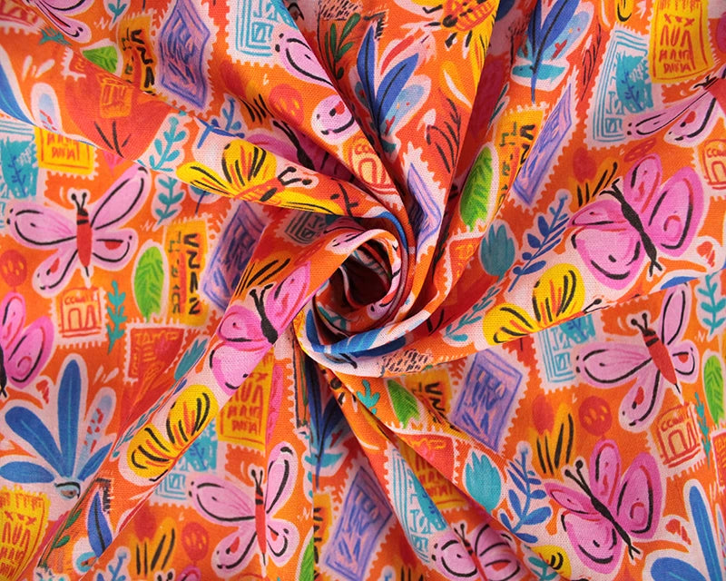 Empee Studio Postcard Garden 100% Cotton Fabric