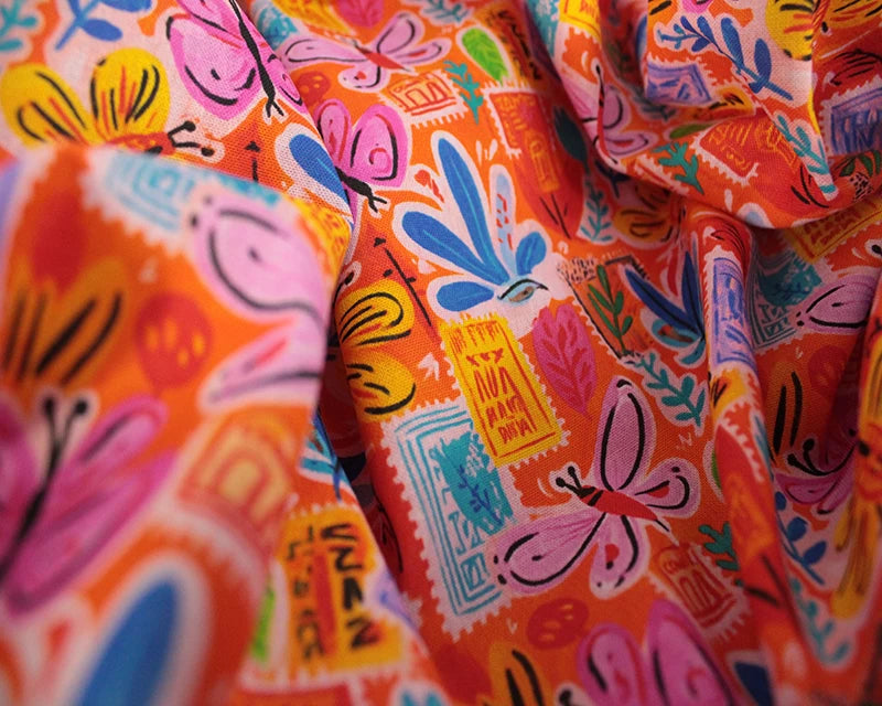 Empee Studio Postcard Garden 100% Cotton Fabric